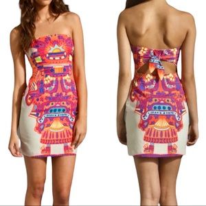 Mara Hoffman Neon Veracruz Dress Size 2 XS Aztec Open Back Colorful Strapless